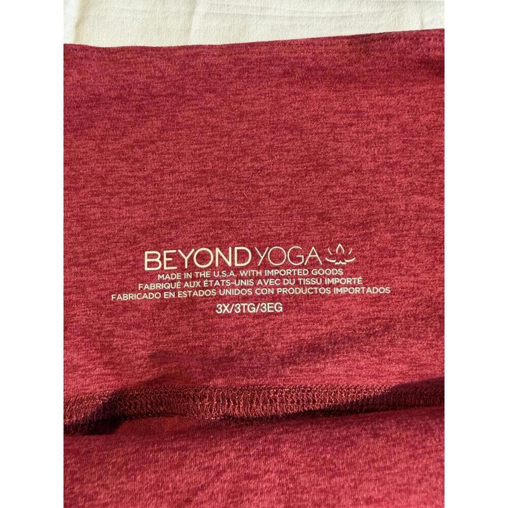 Beyond Yoga 3X Spacedye Plus Size Red Maroon High Rise Crop Leggings - Picture 8 of 12